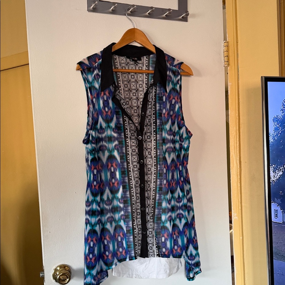 Style & Co. Multicolor Sleeveless Blouse